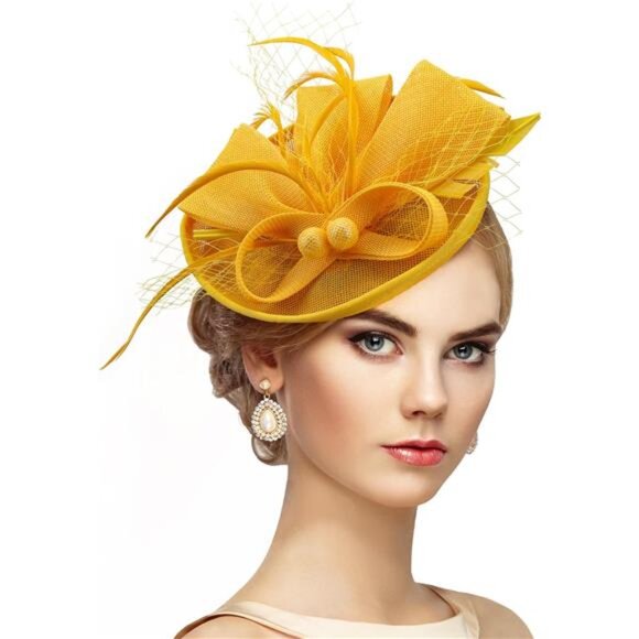 Fascinator Tea Party Hat - 2025 Derby Pillbox Kentucky Hat for Women